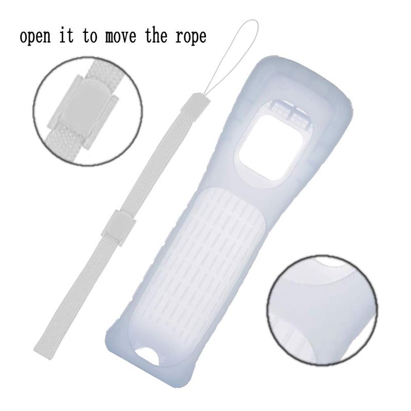 Lactivx 2X Wii Silicone Case Cover with Wrist Strap for Wii Remote Controller (White) - Image 2